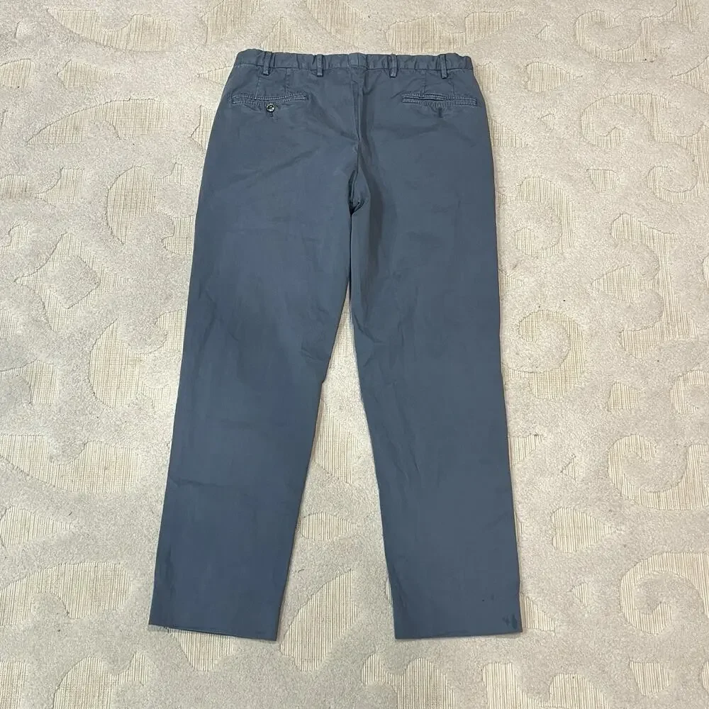 Zanella Parker Dress Pants Men 34x29 Chino Trouser Italy Cotton Elastane